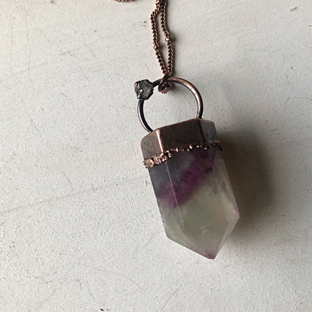 North Star Fluorite Point Necklace #1- Ready to Ship