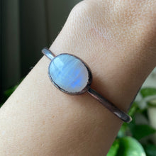 Load image into Gallery viewer, Rainbow Moonstone Cuff Bracelet #4- Ready to Ship

