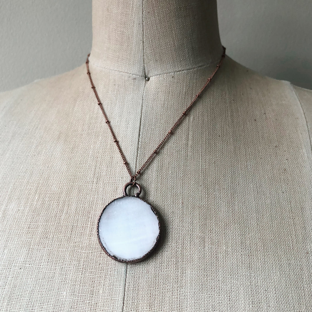Selenite Snow Moon Necklace #2 - Ready to Ship