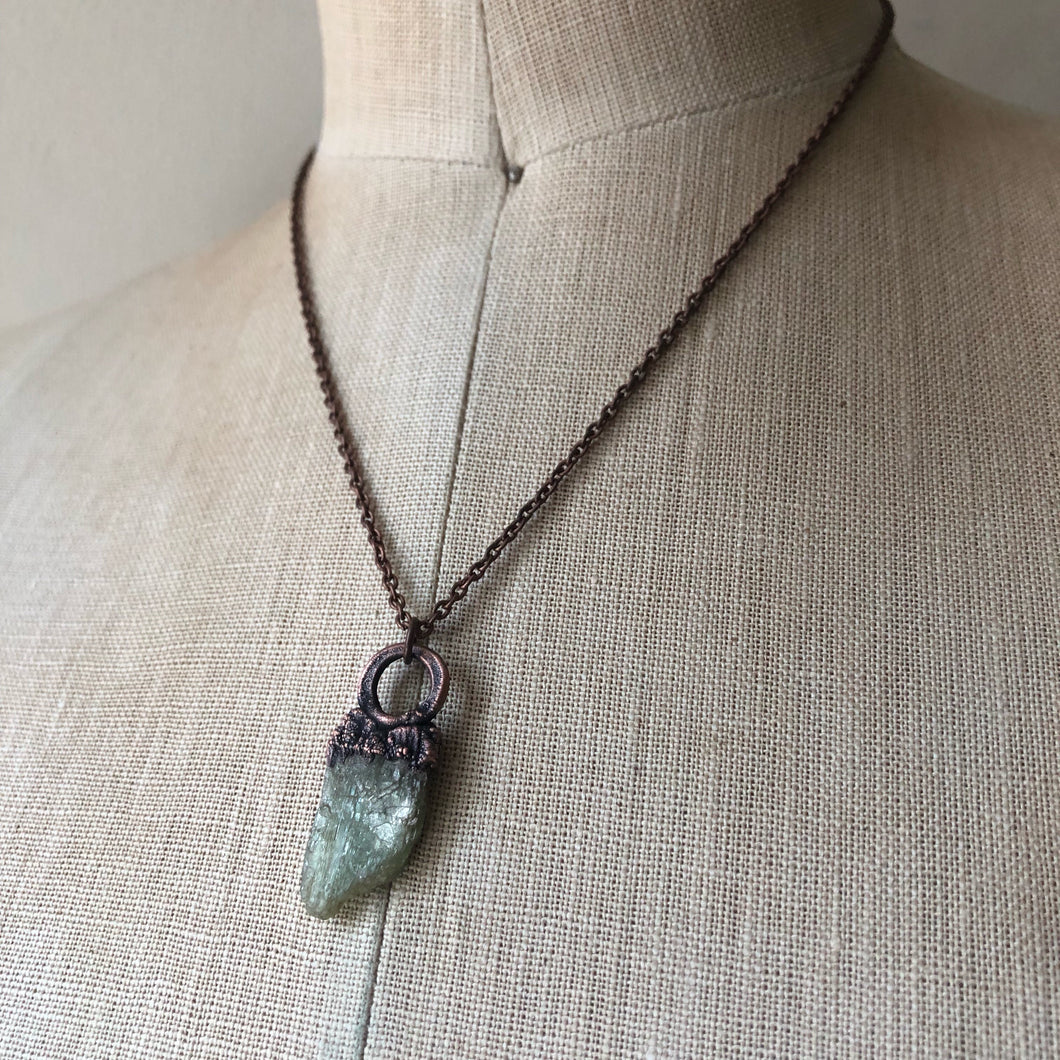 Raw Green Kyanite Necklace #2 - Ready to Ship