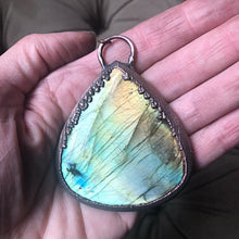 Load image into Gallery viewer, Labradorite Tear Drop Necklace  (Extra Large) - Spring Equinox Collection
