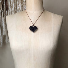 Load image into Gallery viewer, Dark Amethyst Druzy Tell Tale Heart Necklace #2
