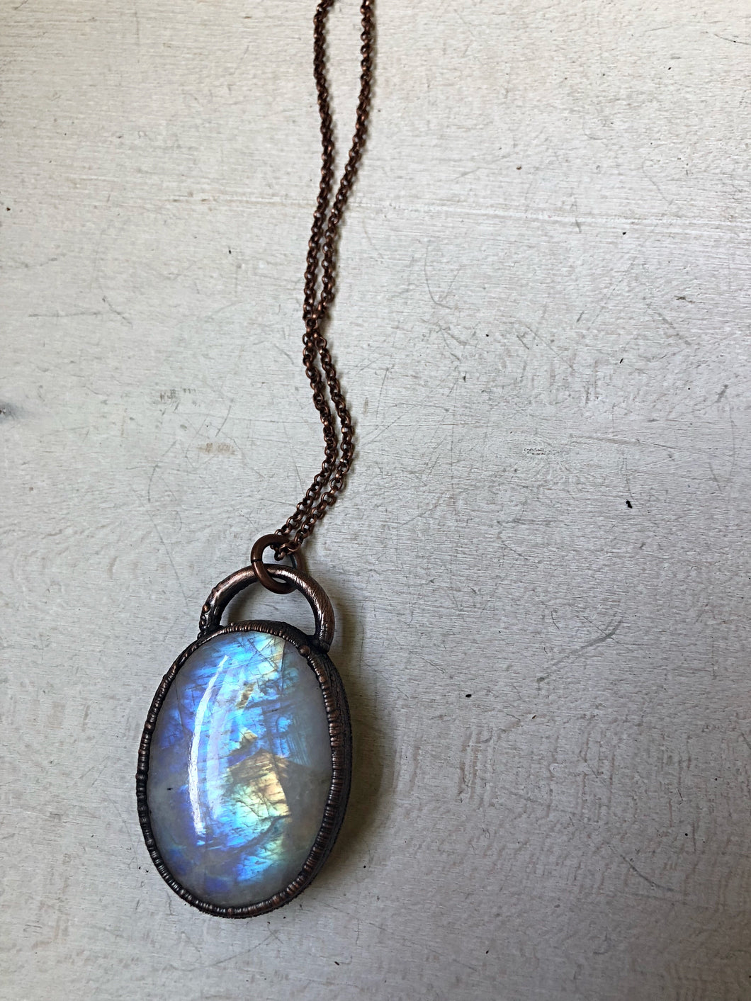 Rainbow Moonstone Necklace #4 - Ready to Ship