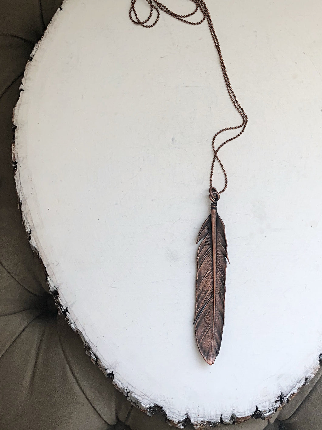 Electroformed Feather Necklace #1 - Ready to Ship (5/17 Update)