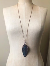 Load image into Gallery viewer, Blue Macaw Feather Necklace - Ready to Ship
