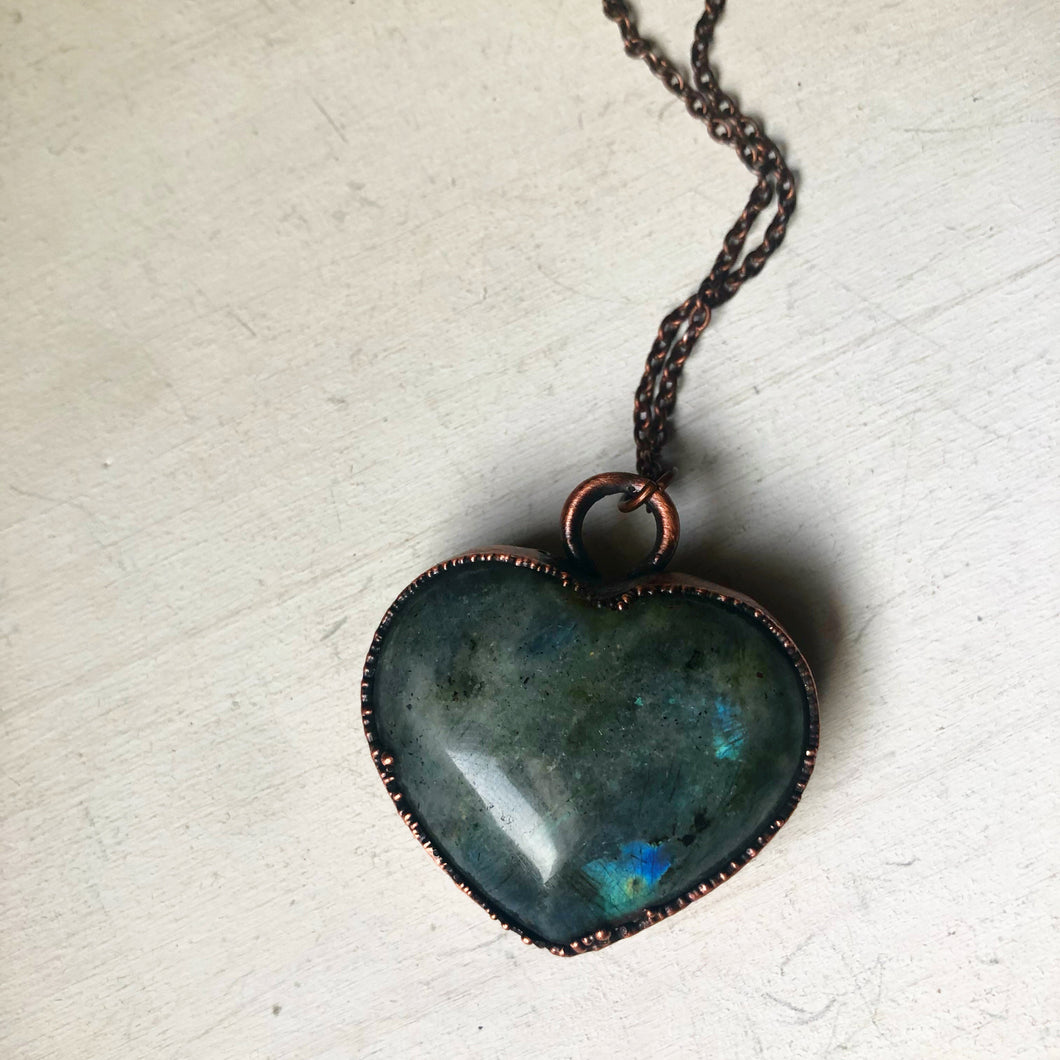 Labradorite Heart Necklace #2