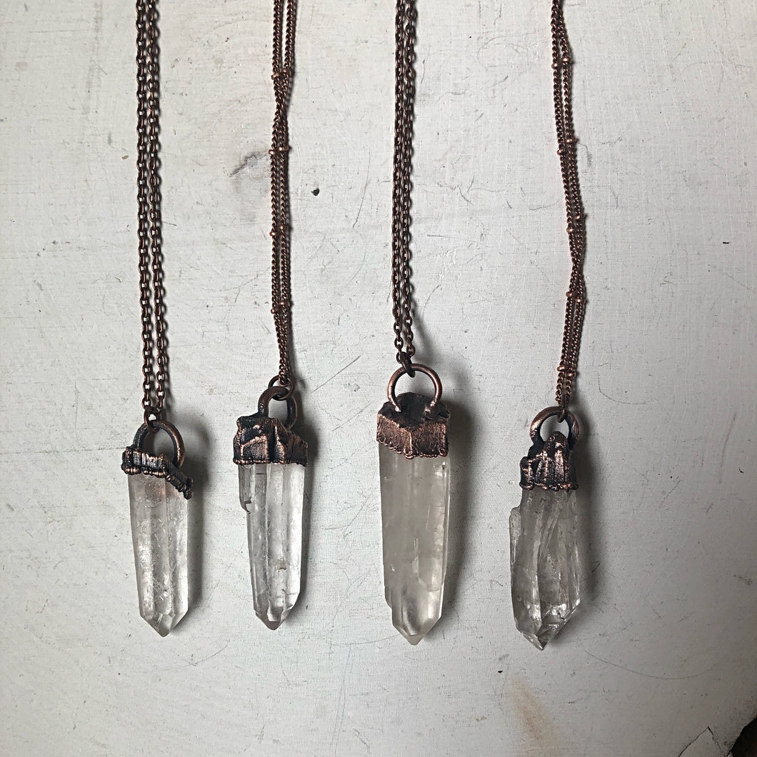 Raw Clear Quartz Point Necklace - Ready to Ship