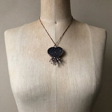 Load image into Gallery viewer, Dark Amethyst Druzy &amp; Clear Quartz Point Necklace #2 - Ready to Ship
