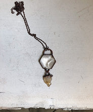 Load image into Gallery viewer, Clear Quartz Hexagon &amp; Raw Citrine Necklace (Icarus Soaring)

