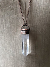 Load image into Gallery viewer, Polished Clear Quartz Point &amp; Golden Rutilated Quartz Topped Necklace #1 (Icarus Soaring)
