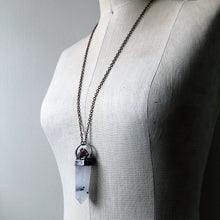 Load image into Gallery viewer, Tourmilinated Quartz Point &amp; Pink Amethyst Necklace #2
