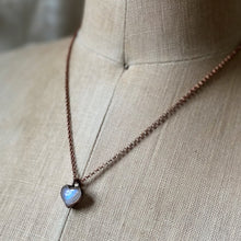Load image into Gallery viewer, Rainbow Moonstone Heart Necklace #1- Ready to Ship
