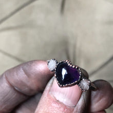 Load image into Gallery viewer, Amethyst &amp; Clear Quartz Druzy Ring - #2 (Size 7.5) - Ready to Ship
