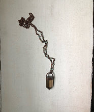 Load image into Gallery viewer, Polished Smoky Quartz Point Necklace with Amazonite Accented Chain (Satya Collection)
