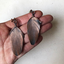 Load image into Gallery viewer, Electroformed Green Macaw Feather Necklace - Ready to Ship
