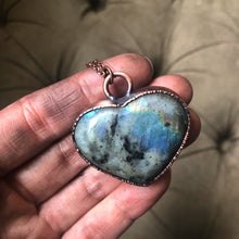 Load image into Gallery viewer, Labradorite Heart Necklace #5
