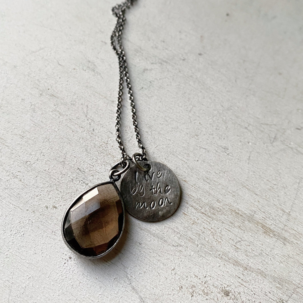 Live By the Moon Necklace with Smoky Quartz (Small)- Ready to Ship
