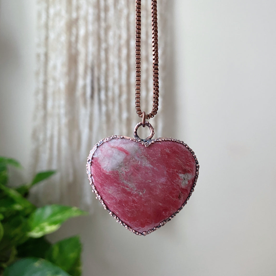 Thulite Heart Necklace #3 - Ready to Ship