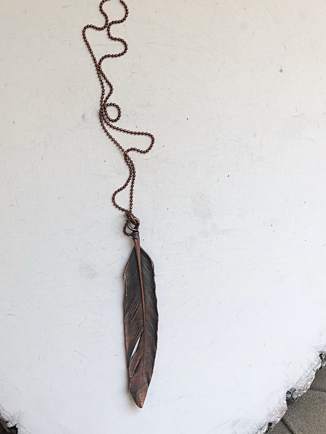 Electroformed Feather Necklace #2 - Ready to Ship (5/17 Update)