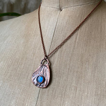 Load image into Gallery viewer, Electroformed Butterfly Wing &amp; Rainbow Moonstone Necklace #2 - Ready to Ship
