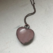 Load image into Gallery viewer, Rose Quartz Heart Necklace #4
