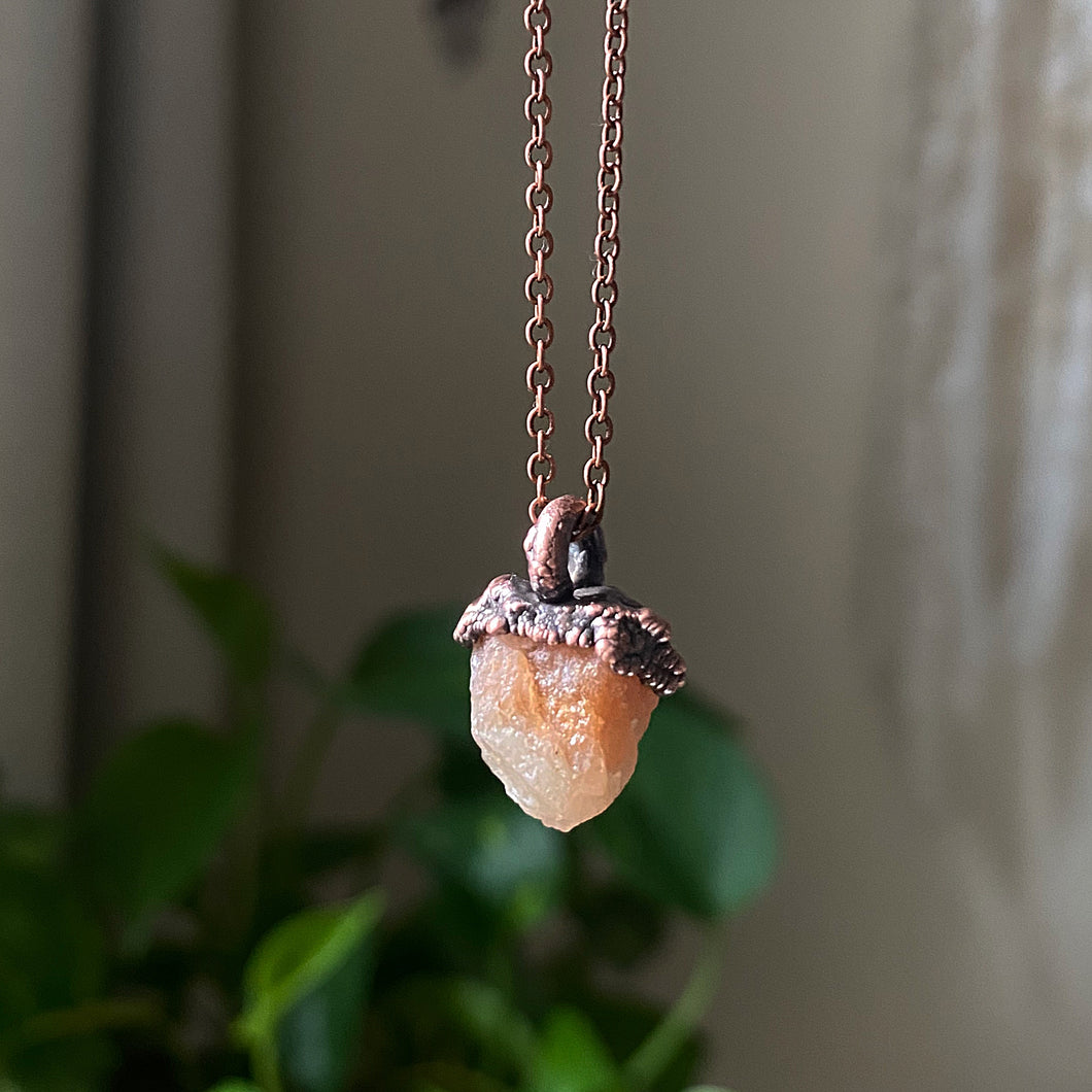 Small Raw Sunstone Necklace - Ready to Ship