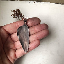 Load image into Gallery viewer, Electroformed Macaw Feather Necklace #1 - Ready to Ship
