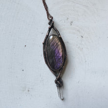 Load image into Gallery viewer, Purple Labradorite &amp; Clear Quartz Necklace - Ready to Ship
