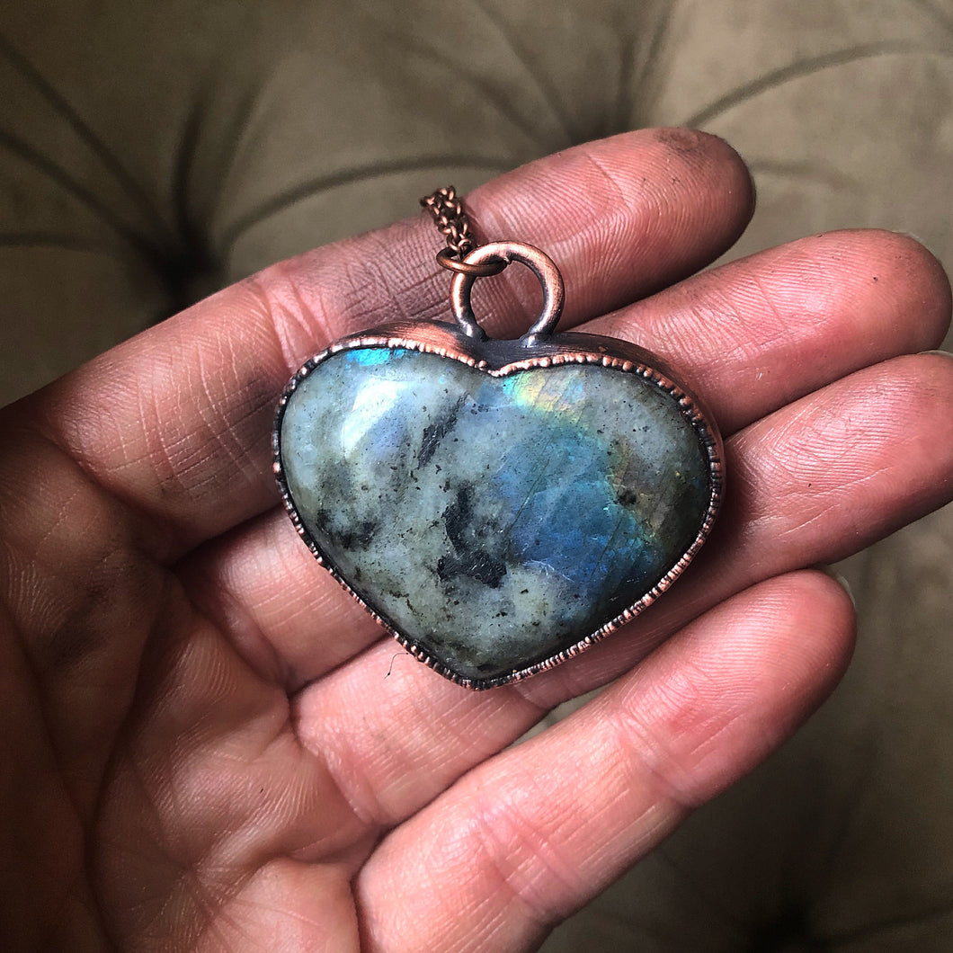 Labradorite Heart Necklace #5