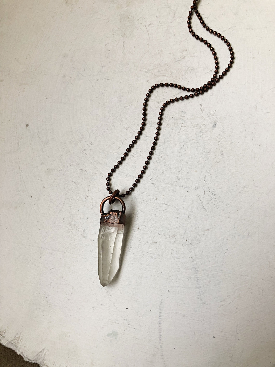 Raw Clear Quartz Point Ball Chain Necklace - Ready to Ship (5/17 Update)