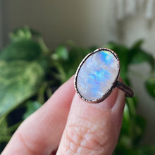Load image into Gallery viewer, Rainbow Moonstone Ring - Oval #8 (Size 8) - Ready to Ship
