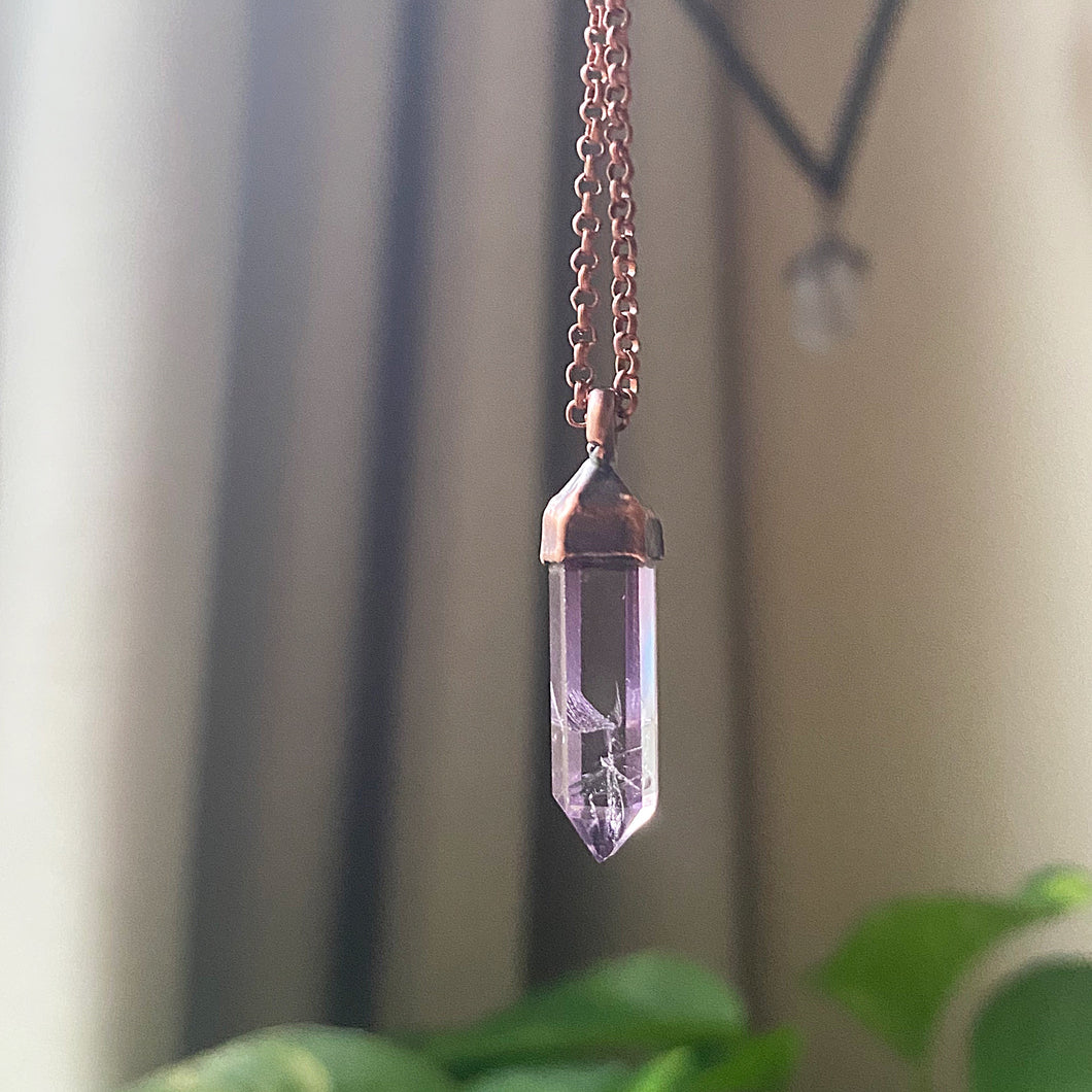 Amethyst Mini Polished Point Necklace #2 - Ready to Ship
