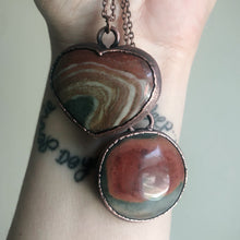 Load image into Gallery viewer, Polychrome Jasper Heart Necklace #15
