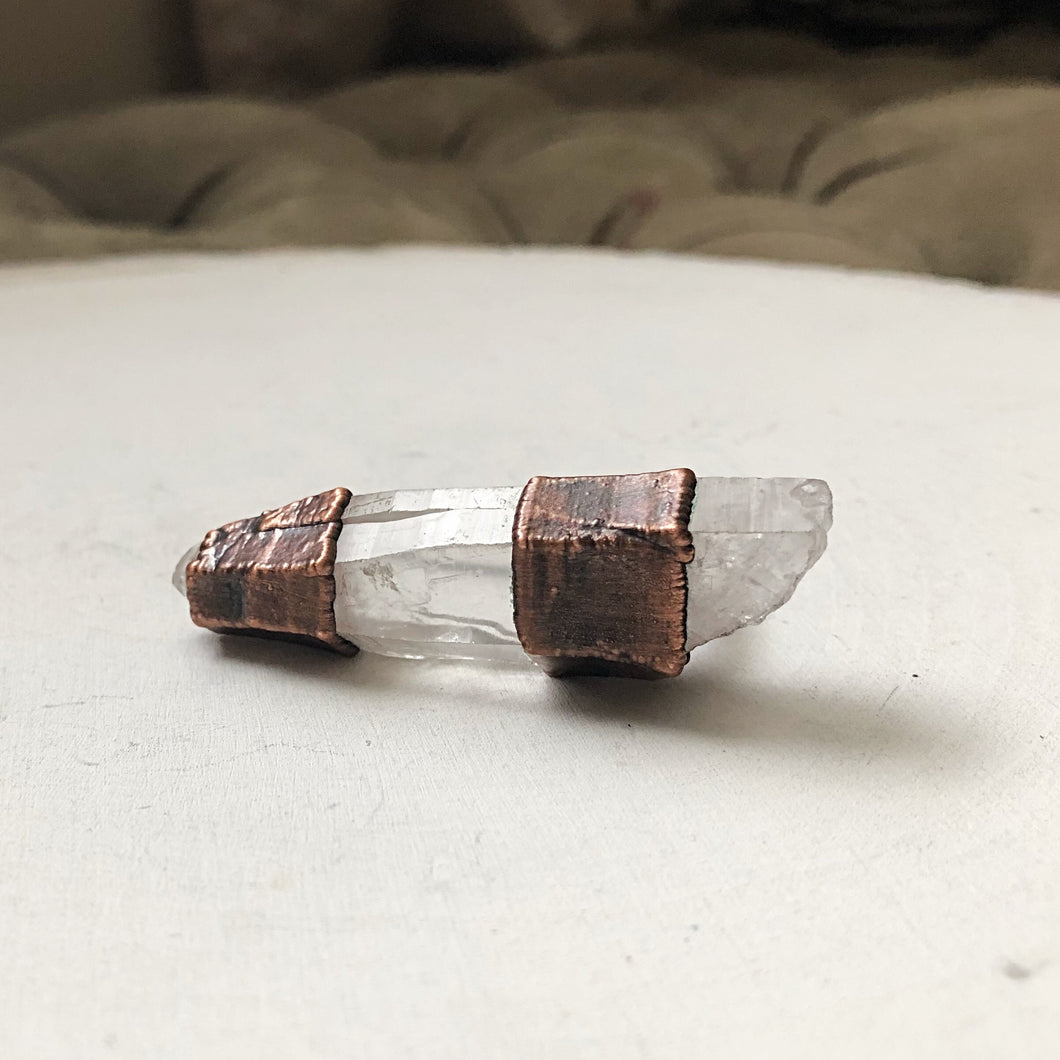 Raw Clear Quartz Point Two Finger Ring (5/17 Update)