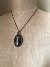 Load image into Gallery viewer, Silver Obsidian Oval Necklace #2 - Ready to Ship
