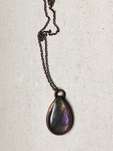 Load image into Gallery viewer, Medium Labradorite Teardrop Necklace (Pinkish Purple)- Ready to Ship
