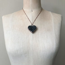 Load image into Gallery viewer, Dark Amethyst Druzy Heart Necklace #5 - Ready to Ship
