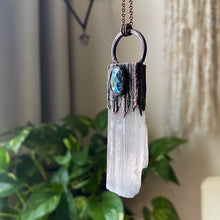Load image into Gallery viewer, Selenite &amp; Blue Kyanite Necklace #1 - Ready to Ship
