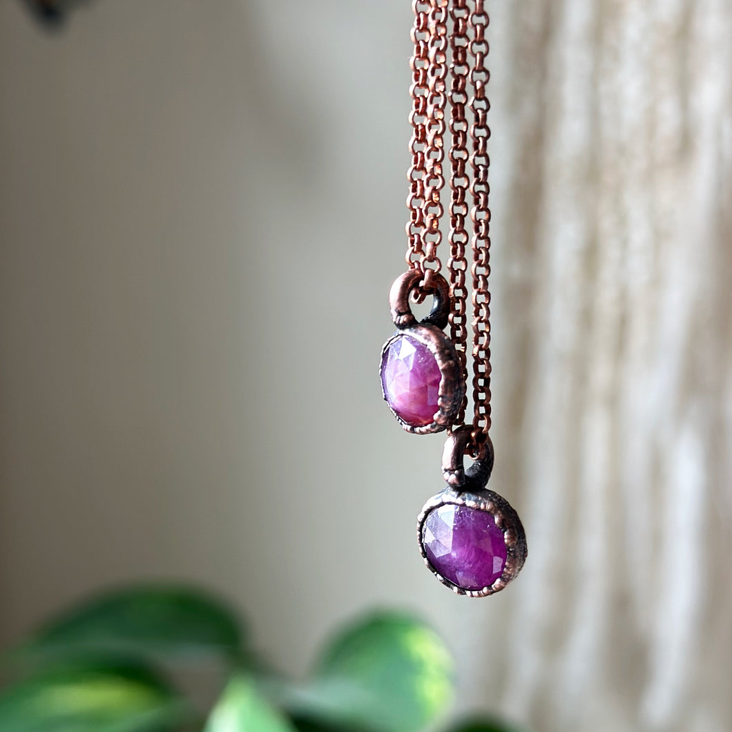 Pink Sapphire “Moon” Necklace - Ready to Ship
