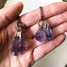 Load image into Gallery viewer, Raw Amethyst Point Necklace - Snow Moon Collection
