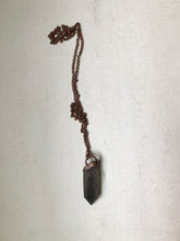 Load image into Gallery viewer, Raw Smoky Quartz Point #1 on Aged Copper Chain (Satya Collection)
