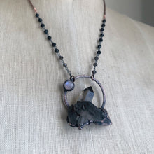 Load image into Gallery viewer, Smoky Quartz Cluster &amp; Rainbow Moonstone Necklace #4 - Ready to Ship
