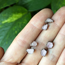 Load image into Gallery viewer, Raw Rose Quartz Stud Earrings - Made to Order
