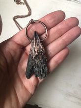 Load image into Gallery viewer, Black Kyanite and Raw Ruby Necklace (Ready to Ship) - Darkness Calling Collection
