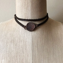 Load image into Gallery viewer, Druzy Wrap Bracelet/Choker - Light Gray (Flower Moon Collection)

