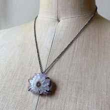 Load image into Gallery viewer, Amethyst Stalactite Slice Necklace #1 - Sterling Silver
