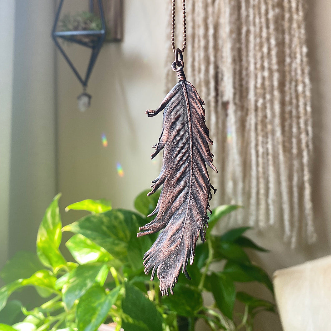 Electroformed Wild Feather Necklace