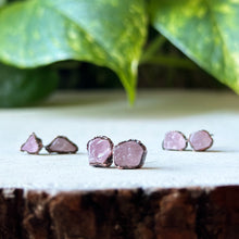 Load image into Gallery viewer, Raw Rose Quartz Stud Earrings - Made to Order
