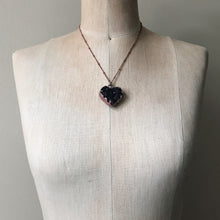 Load image into Gallery viewer, Dark Amethyst Druzy Heart Necklace #1 - Ready to Ship
