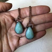 Load image into Gallery viewer, Faceted Amazonite Small Teardrop Necklace - Read to Ship
